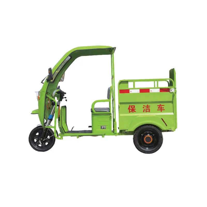 Single-Barrel Electric Sanitation Tricycle with Sunshade